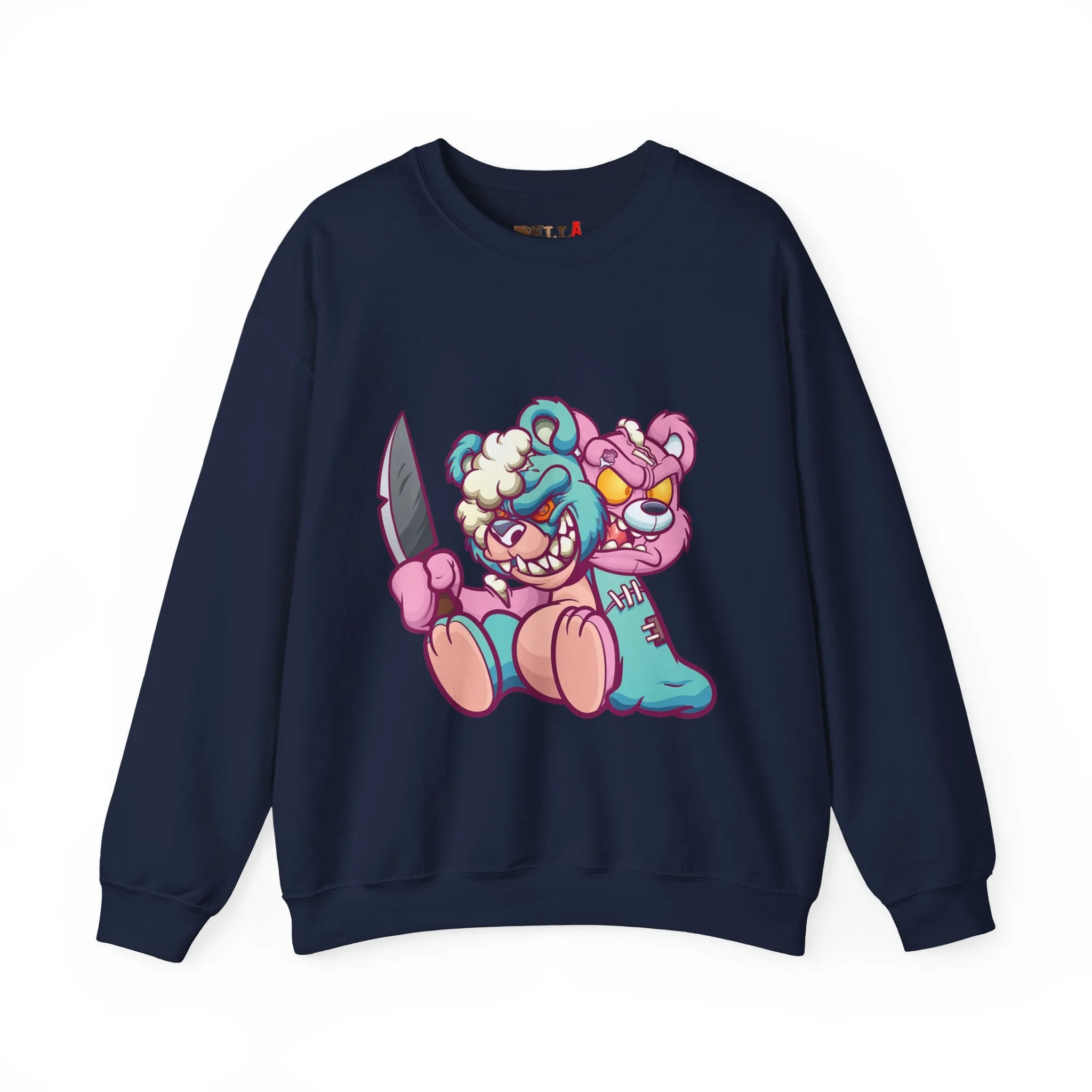 Two Headed Knife Teddy Bear Sweatshirt