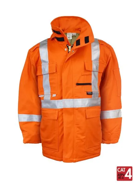 UltraSoft® 9 oz Insulated Parka - NFPA Compliant, Orange Style 515 for Cold Weather Workers - Custom Fit & Storage Pockets