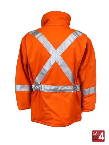 UltraSoft® 9 oz Insulated Parka - NFPA Compliant, Orange Style 515 for Cold Weather Workers - Custom Fit & Storage Pockets