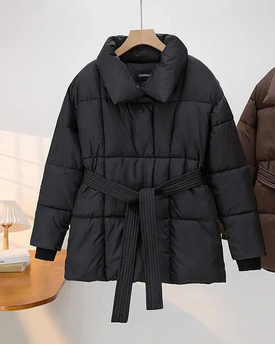 Unlined quilted jacket with lapels in a solid color