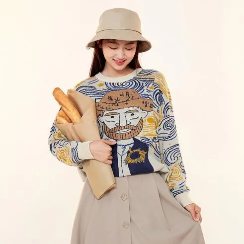 Van Gogh Cartoon Sweater