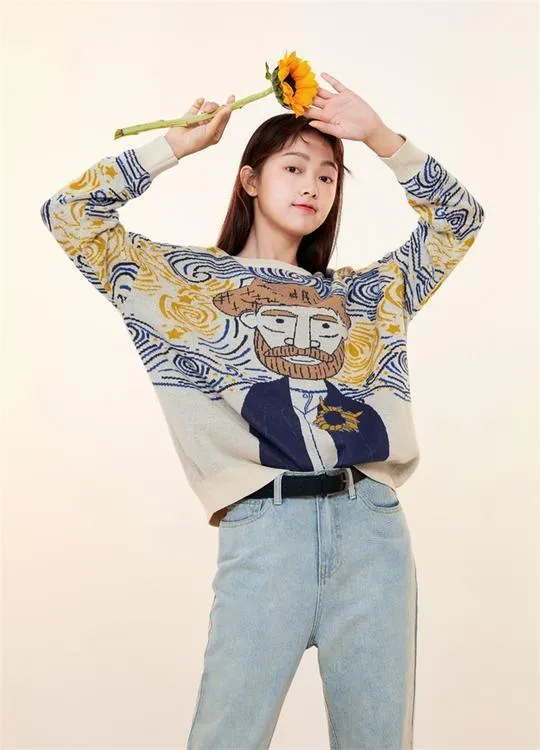 Van Gogh Cartoon Sweater