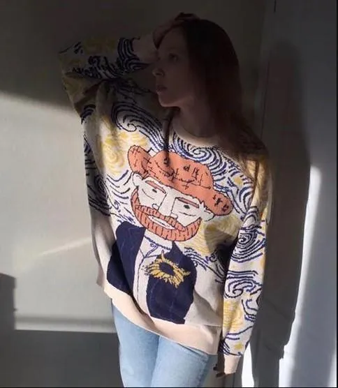 Van Gogh Cartoon Sweater
