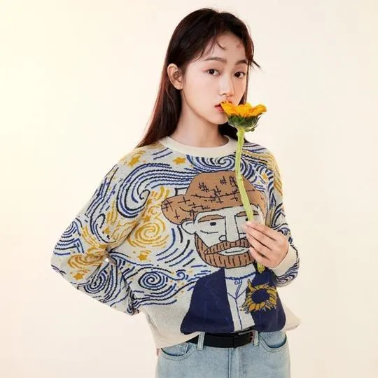 Van Gogh Cartoon Sweater
