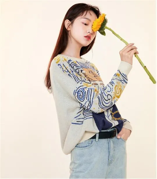 Van Gogh Cartoon Sweater