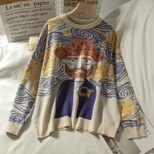 Van Gogh Cartoon Sweater