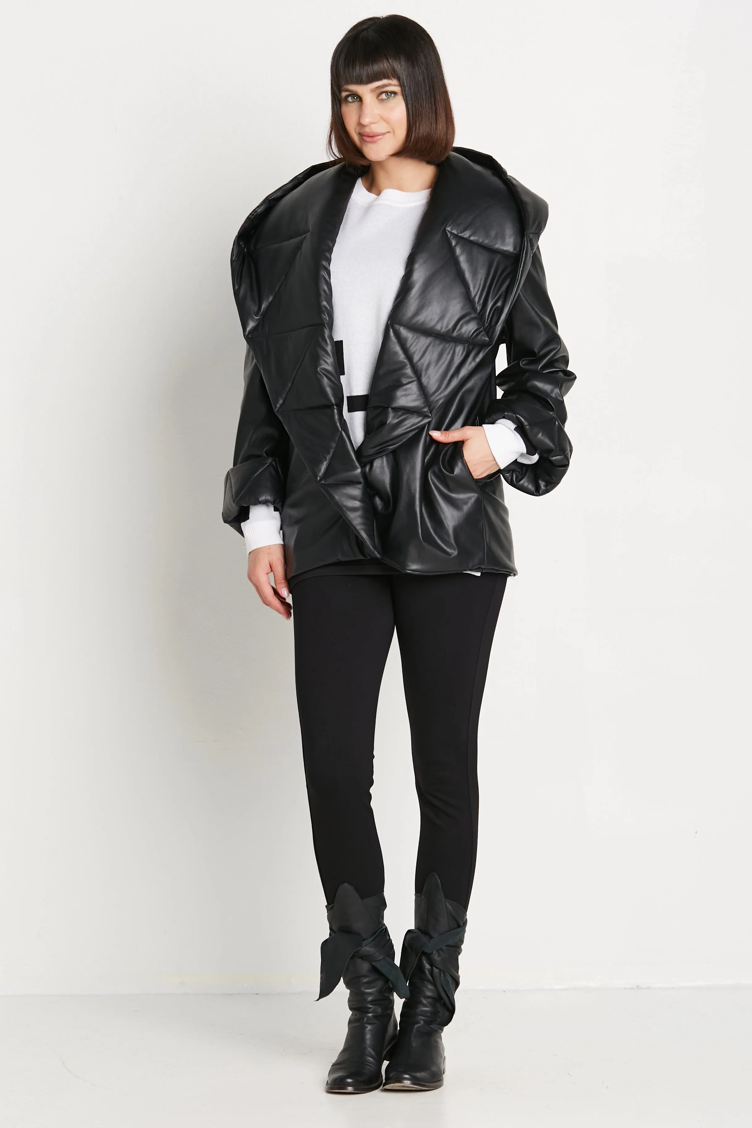 Vegan Leather Puff Jacket