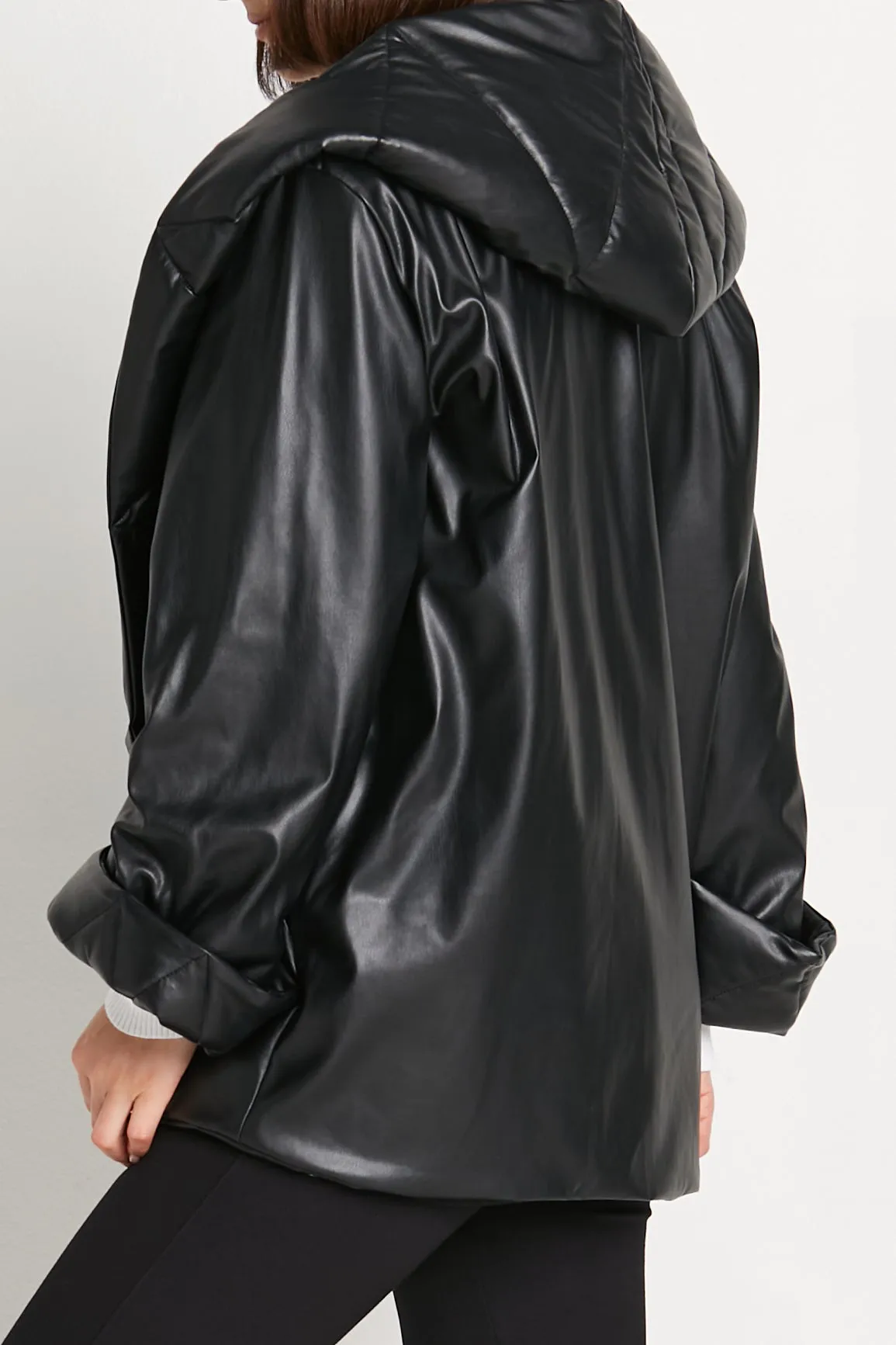 Vegan Leather Puff Jacket