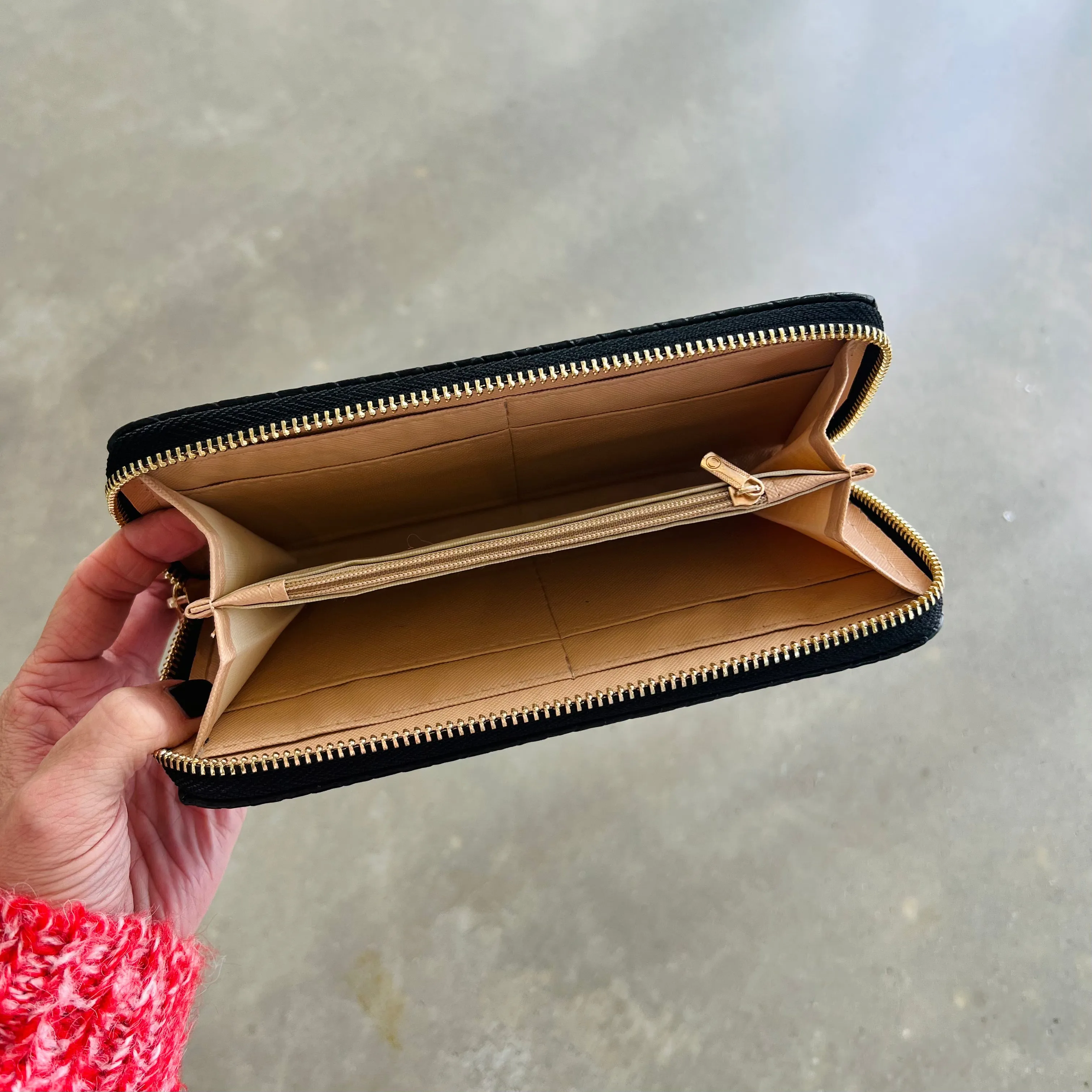 Vegan Leather Woven Wallet