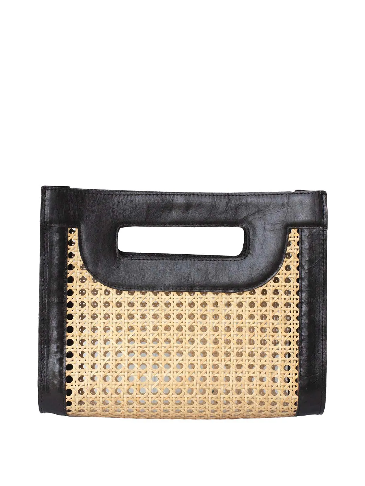 Venice Medium Cane Leather Clutch ::RET