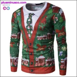 Very popular Men Winter Xmas Christmas Printing Long-sleeved