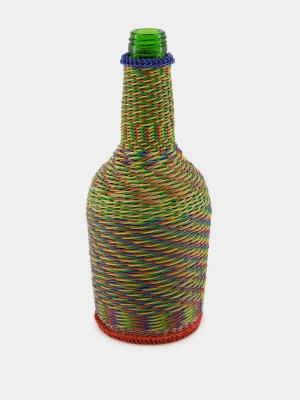 Vibrant Twist Woven Glass Flask