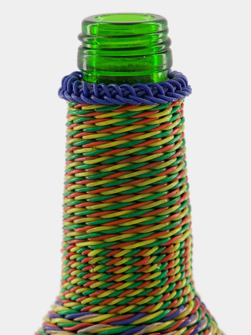 Vibrant Twist Woven Glass Flask