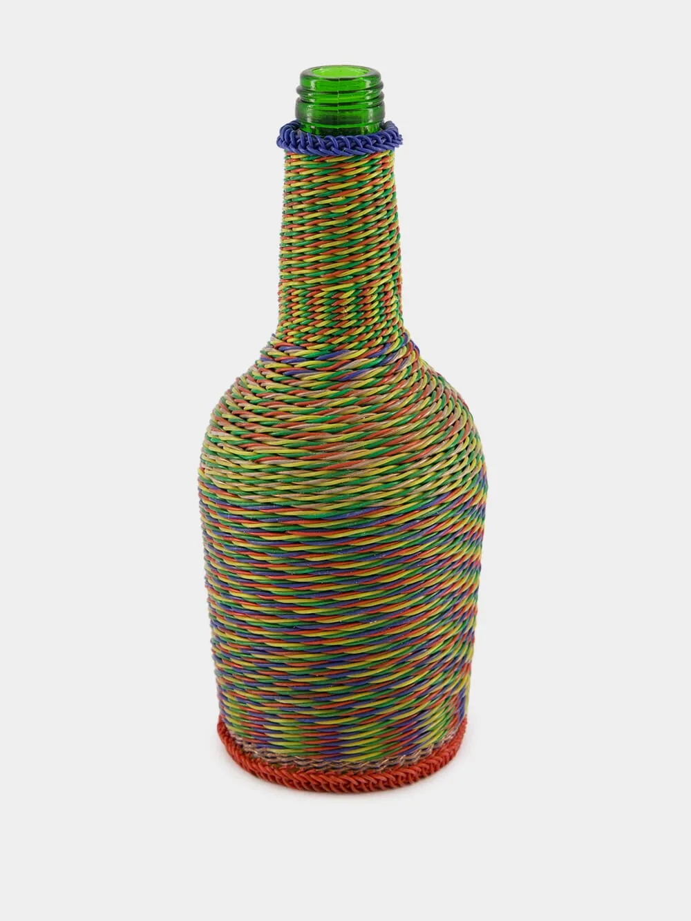 Vibrant Twist Woven Glass Flask