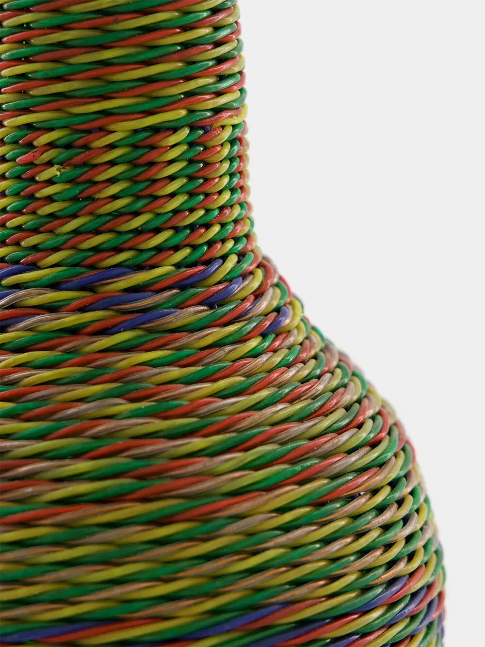 Vibrant Twist Woven Glass Flask