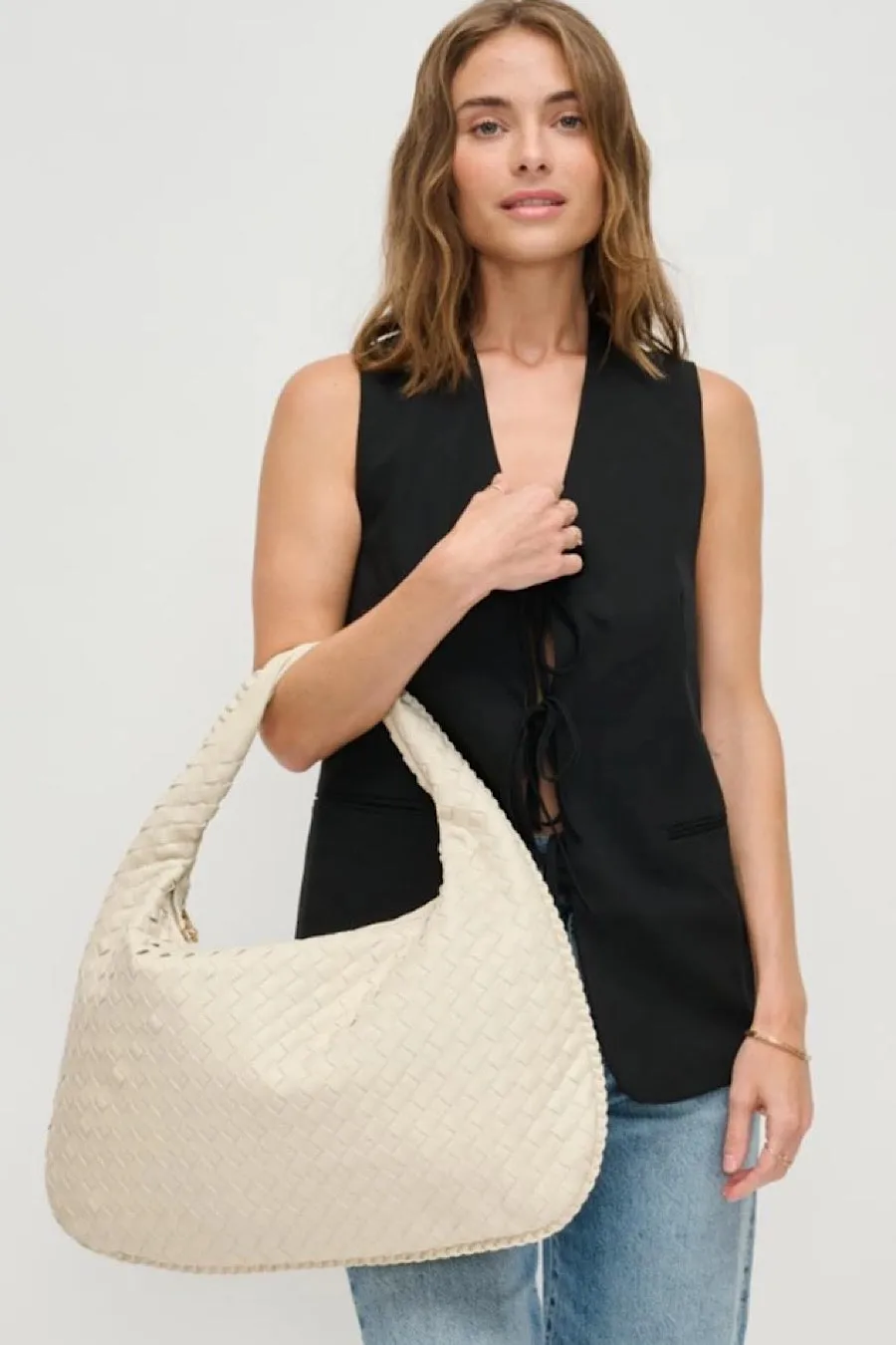 Victoria Woven Hobo Bag