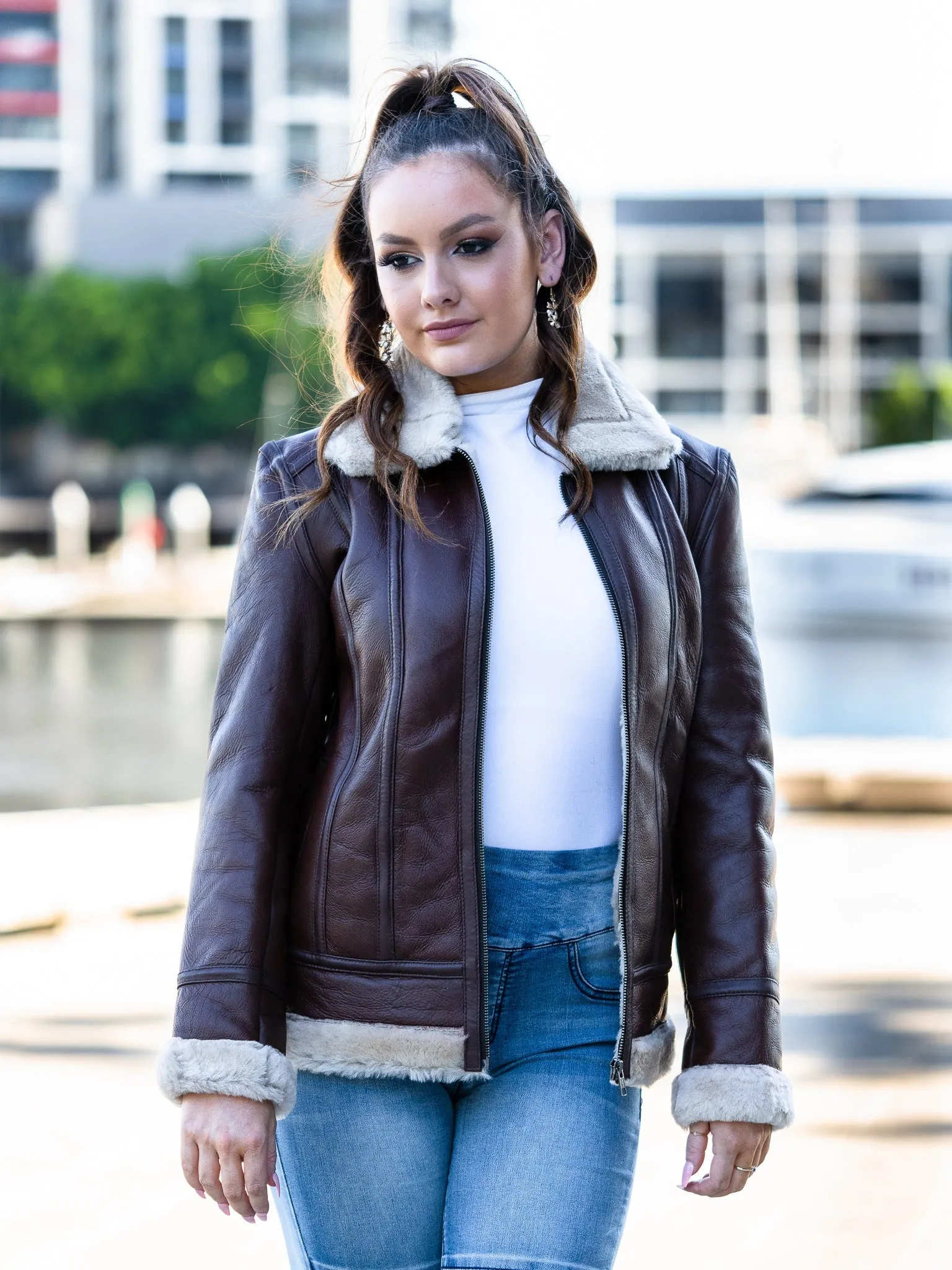 Vinika Dark Brown Sheepskin Jacket