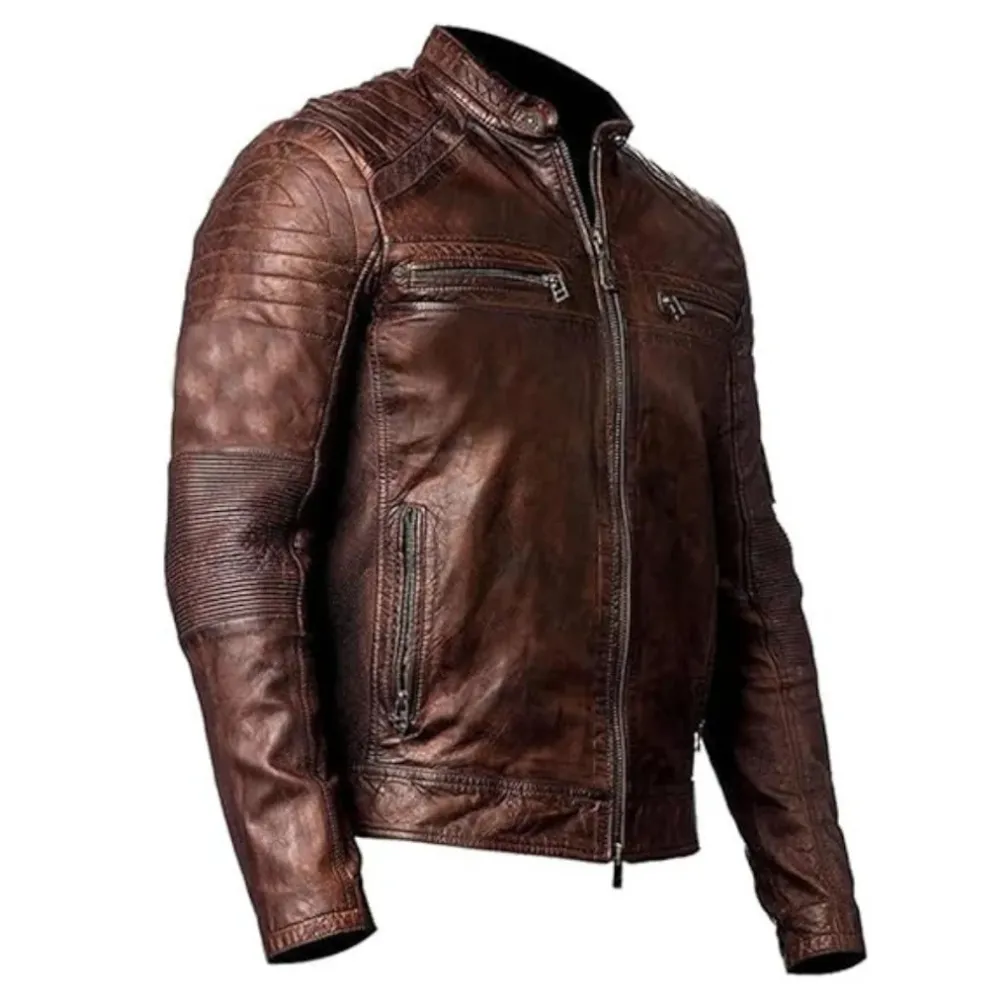 Vintage Brown Cafe Racer Jacket