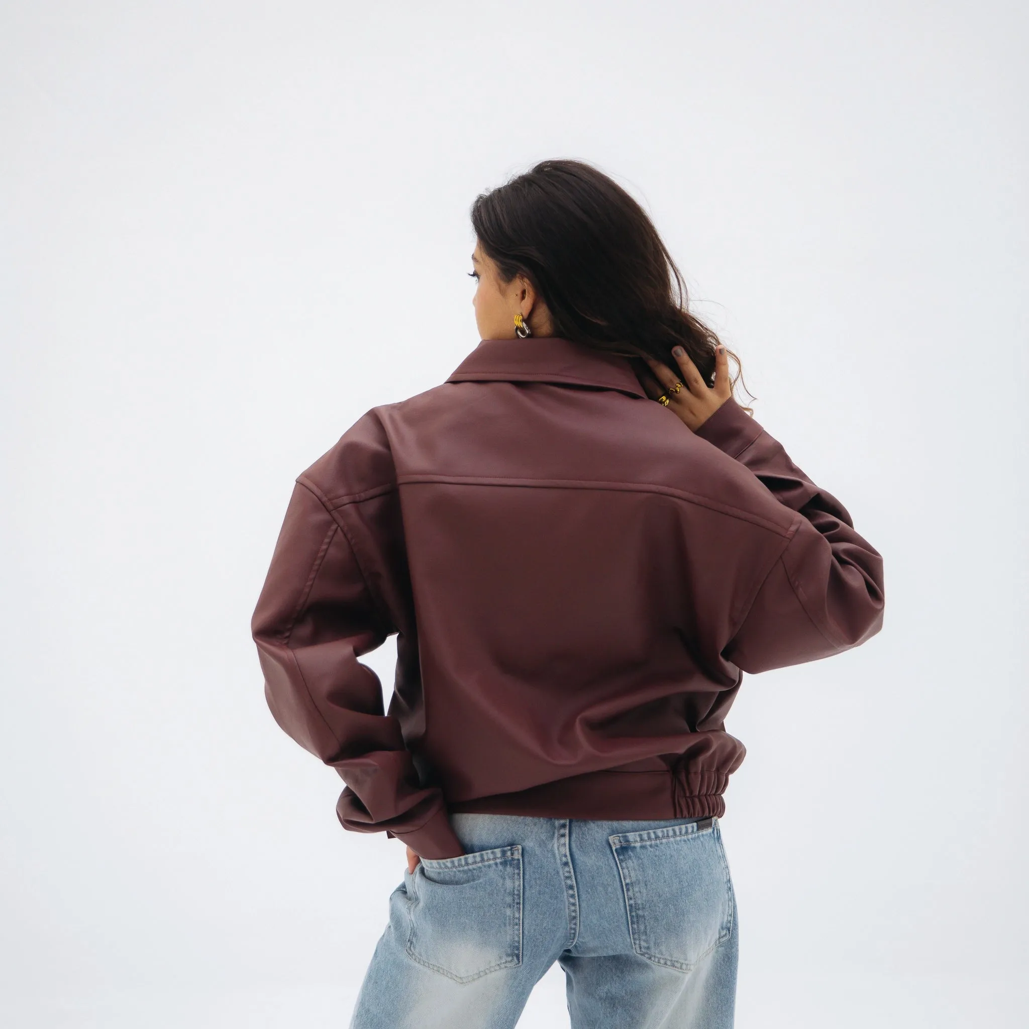 Vintage leather jacket - Burgundy