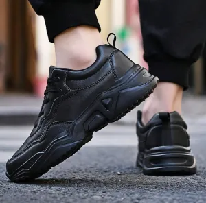 Waterproof Black Leather Shoes