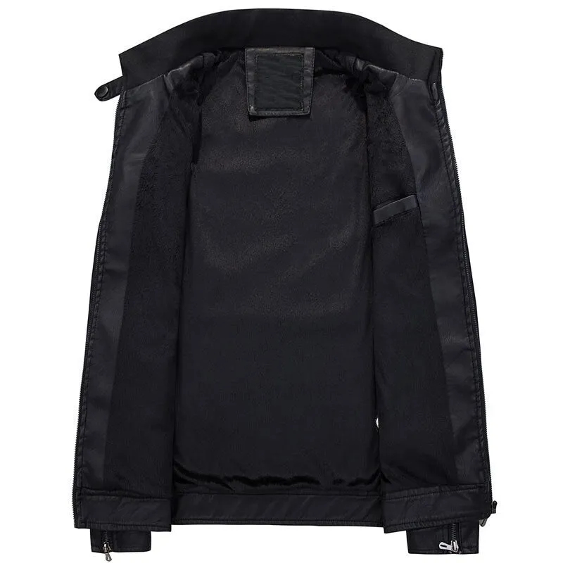 West Louis™ PU Pocket Zipper Leather Jacket