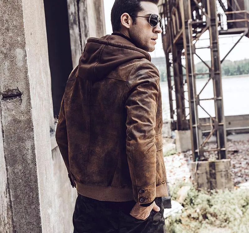 West Louis™ Retro Autumn Winter Genuine Leather Jacket