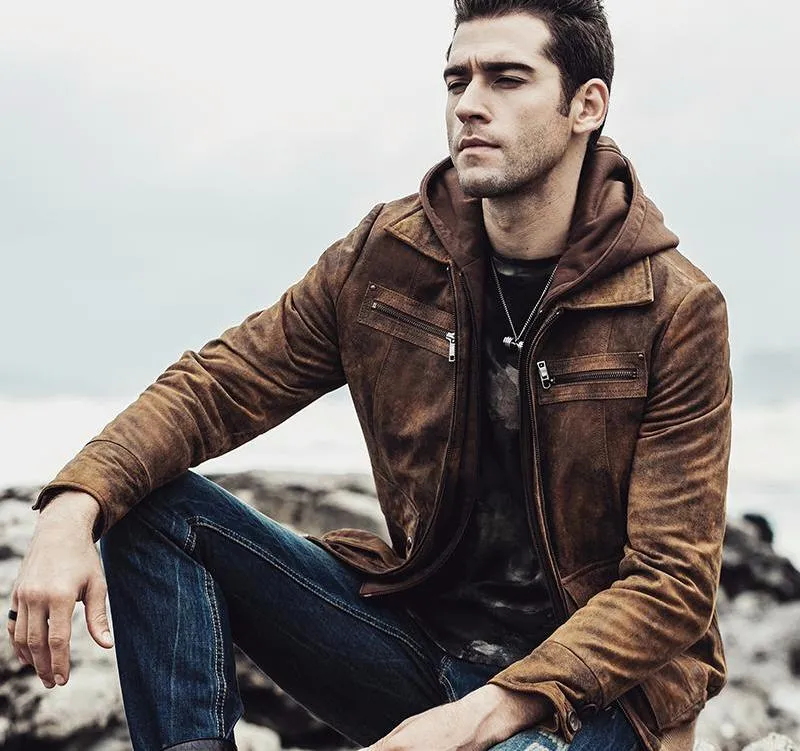 West Louis™ Retro Autumn Winter Genuine Leather Jacket