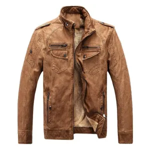 West Louis™ Winter Fashion PU Leather Jacket