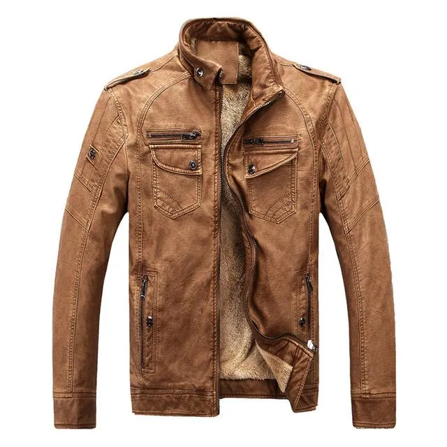 West Louis™ Winter Fashion PU Leather Jacket