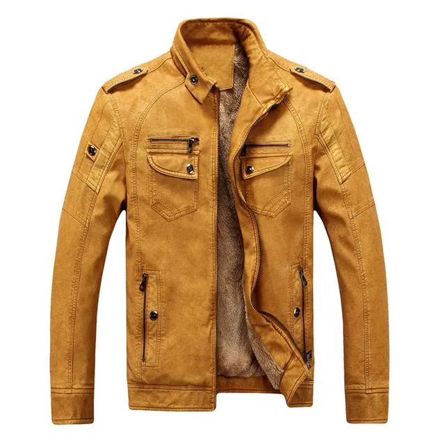 West Louis™ Winter Fashion PU Leather Jacket
