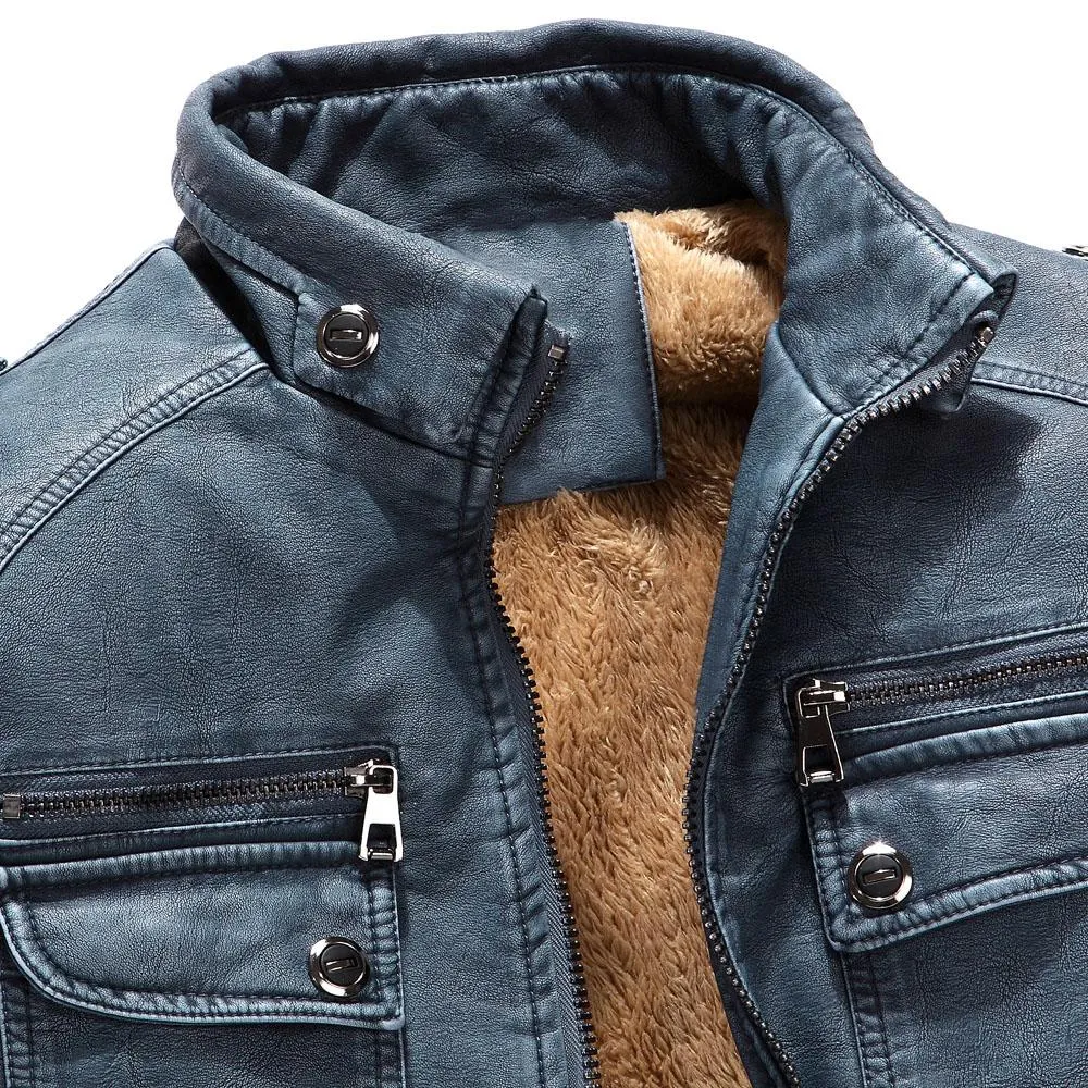 West Louis™ Winter Fashion PU Leather Jacket
