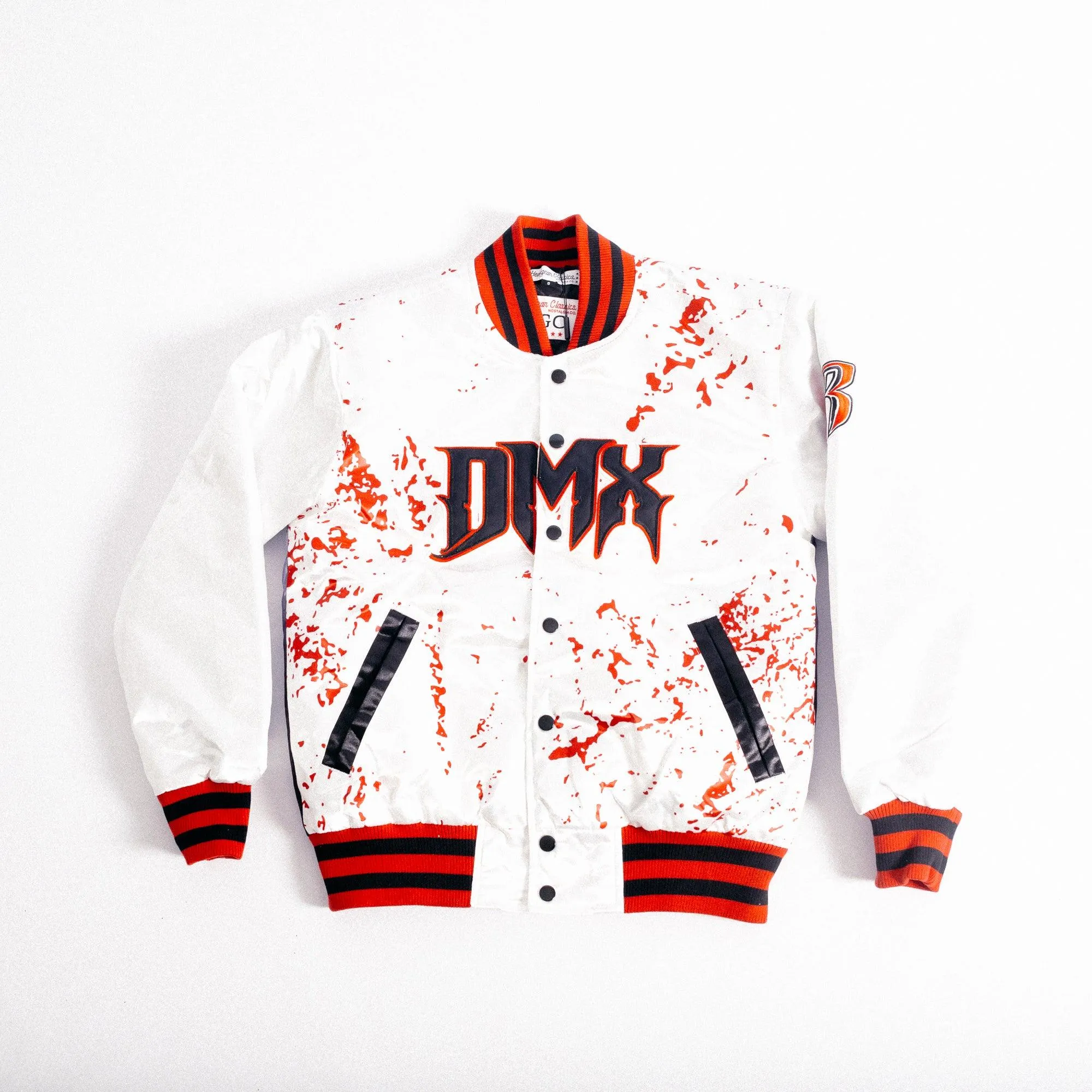 WHITE DMX FADE SATIN JACKET