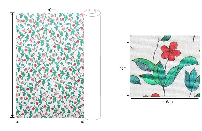 Wild Flowers Cotton Fabric, Floral Fabric, Orange, Digital Printing, Quality Korean Fabric - Fabric By the Yard /89818