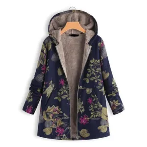 Winter Hooded Floral Warm Parka