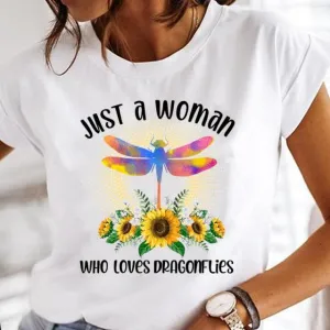 Women Print Clothes Watercolor Tops Tee Tshirt Fashion Print Cartoon O-neck Ladies T-Shirt