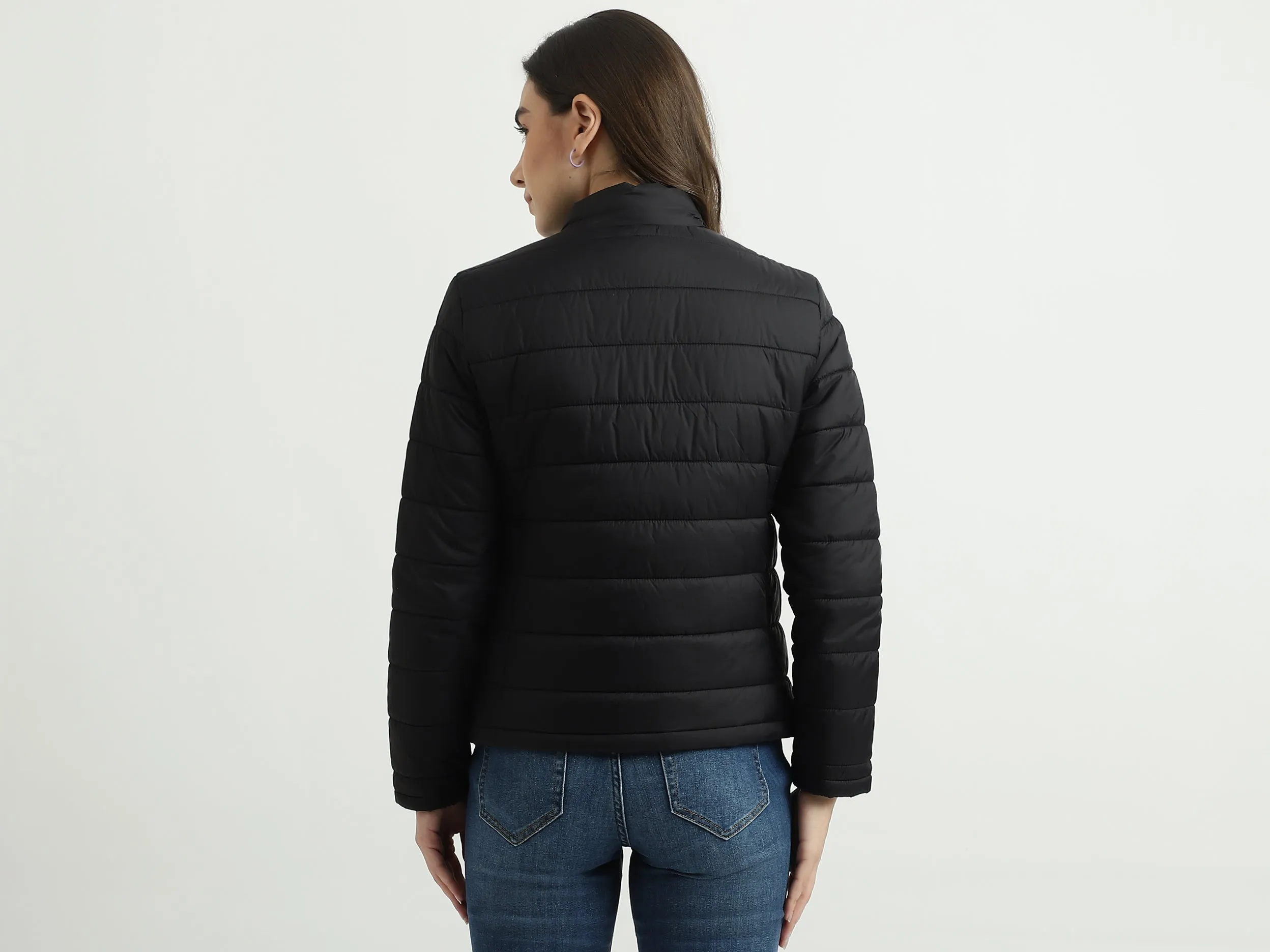 Women Quilted High Neck Jacket