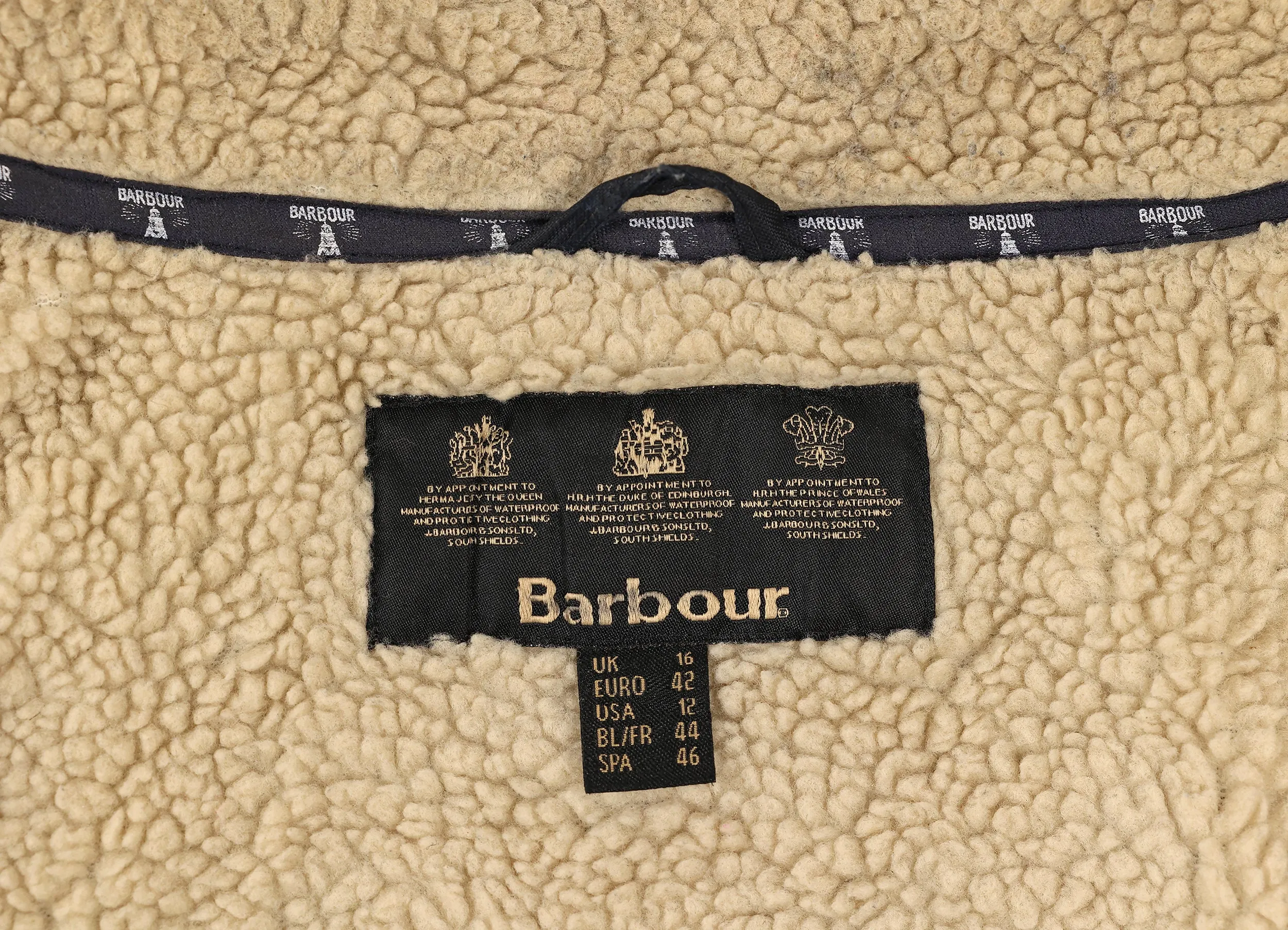 Women's Barbour Carribena Wax Parka Jacket Coat - Black - Womens L