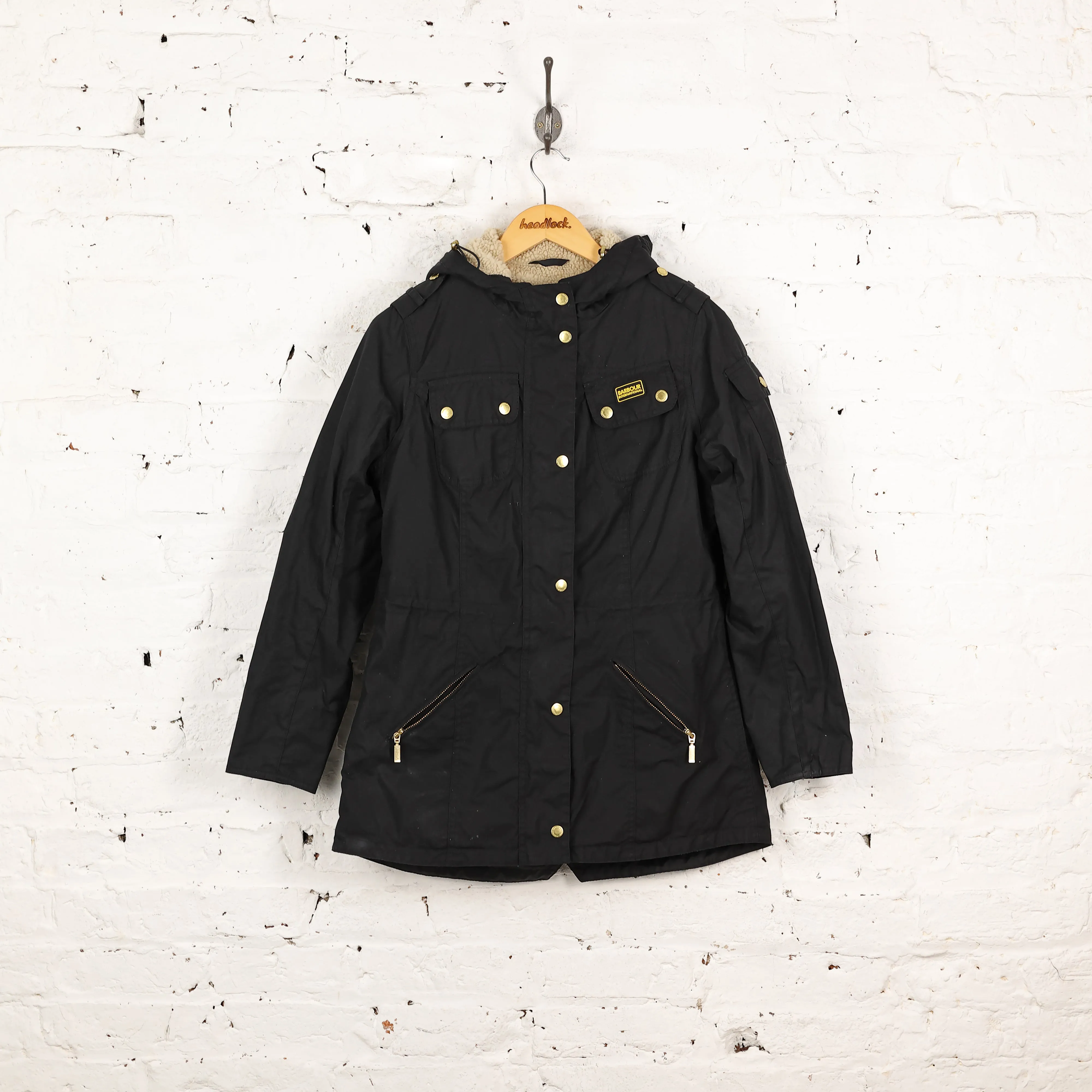Women's Barbour International Flywheel Parka Jacket - Black - Women's M