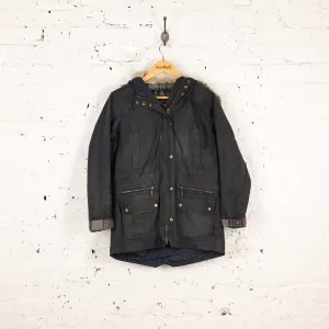 Women's Barbour Kelsall Wax Parka Jacket Coat - Blue - Women's M