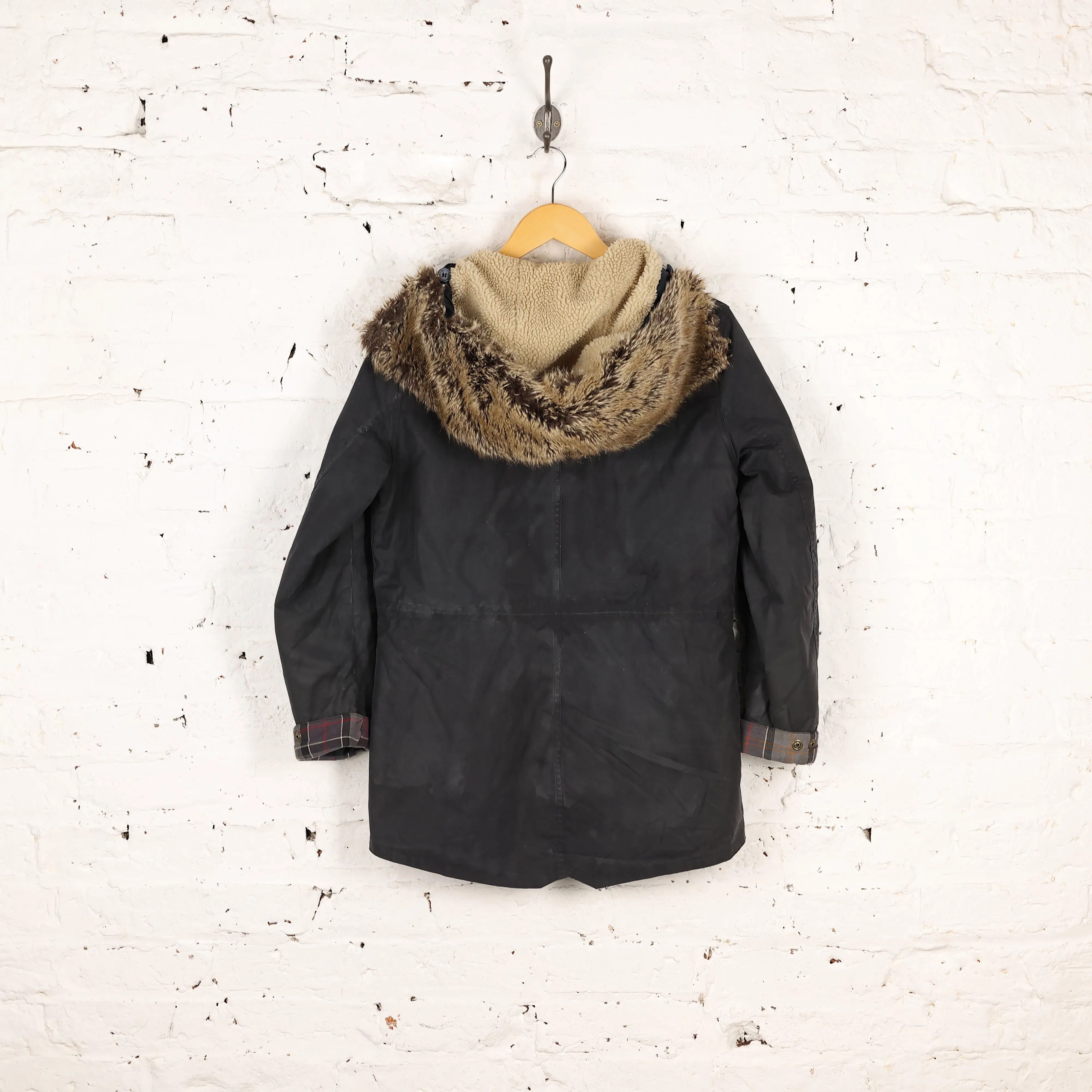 Women's Barbour Kelsall Wax Parka Jacket Coat - Blue - Women's M