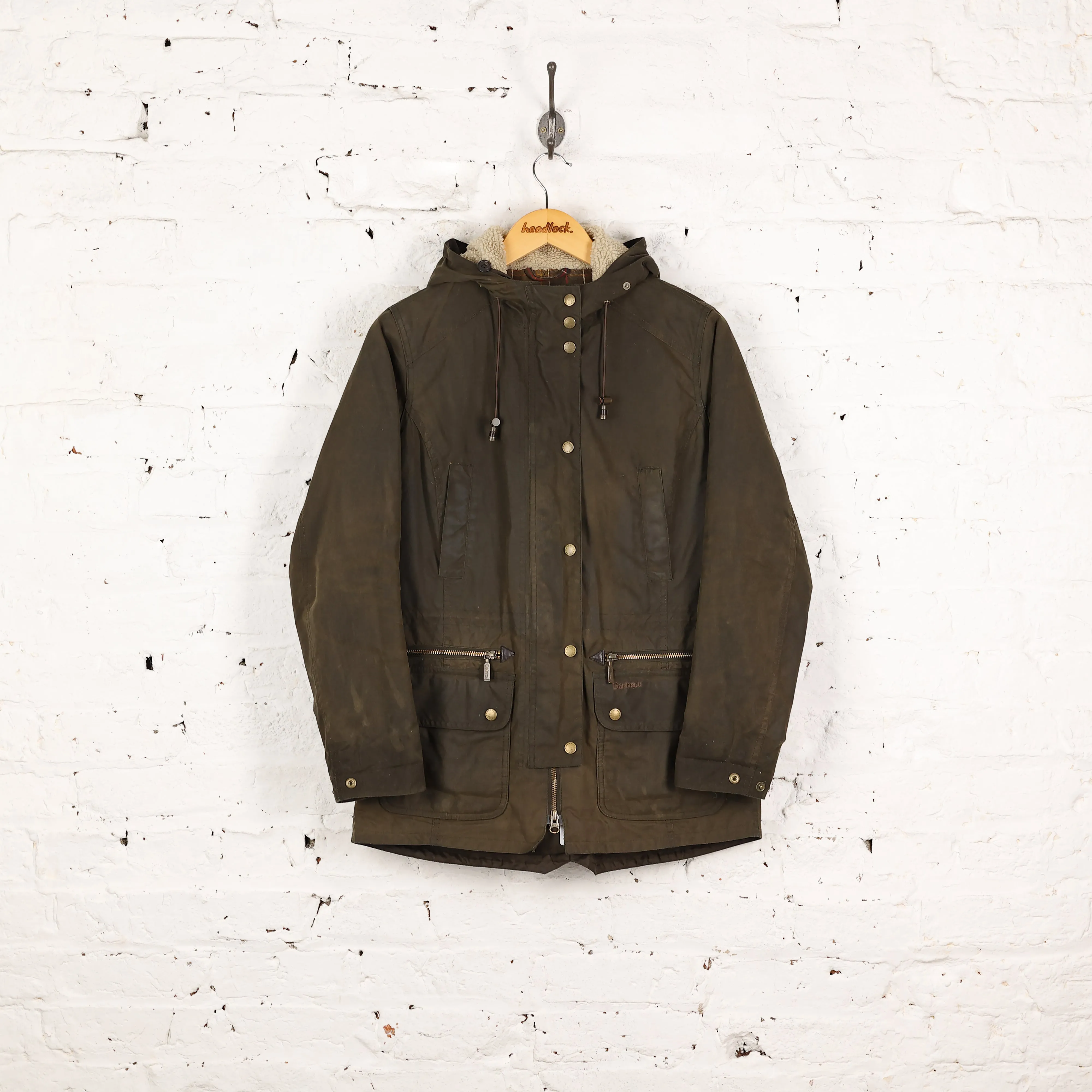 Women's Barbour Kelsall Wax Parka Jacket - Green - Women's M