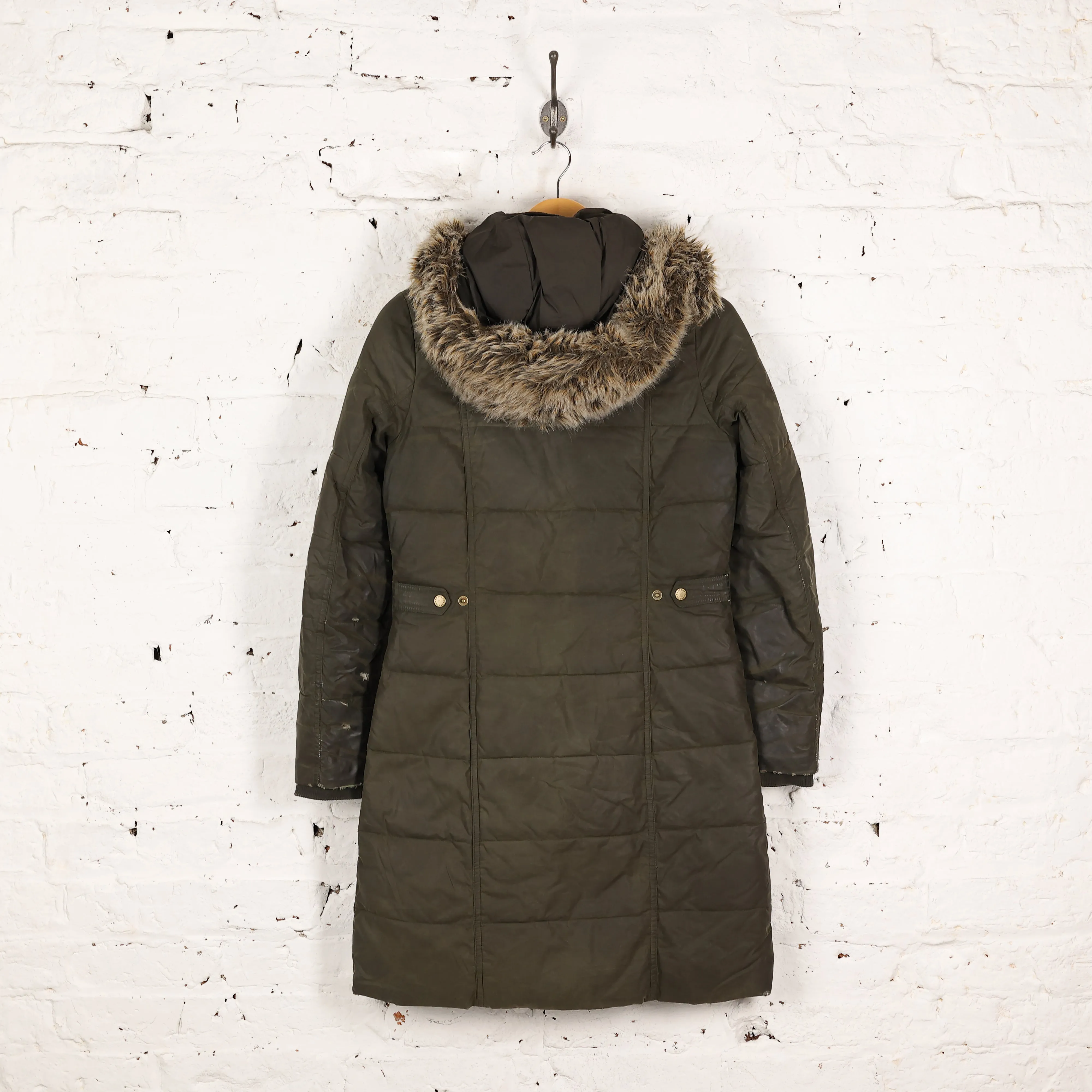 Women's Barbour Peninsula Down Parka Jacket - Green - Women's S