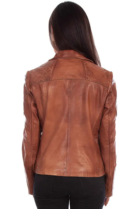 Women's Leather Jacket Collection: Scully Motorcycle Quilted Accents