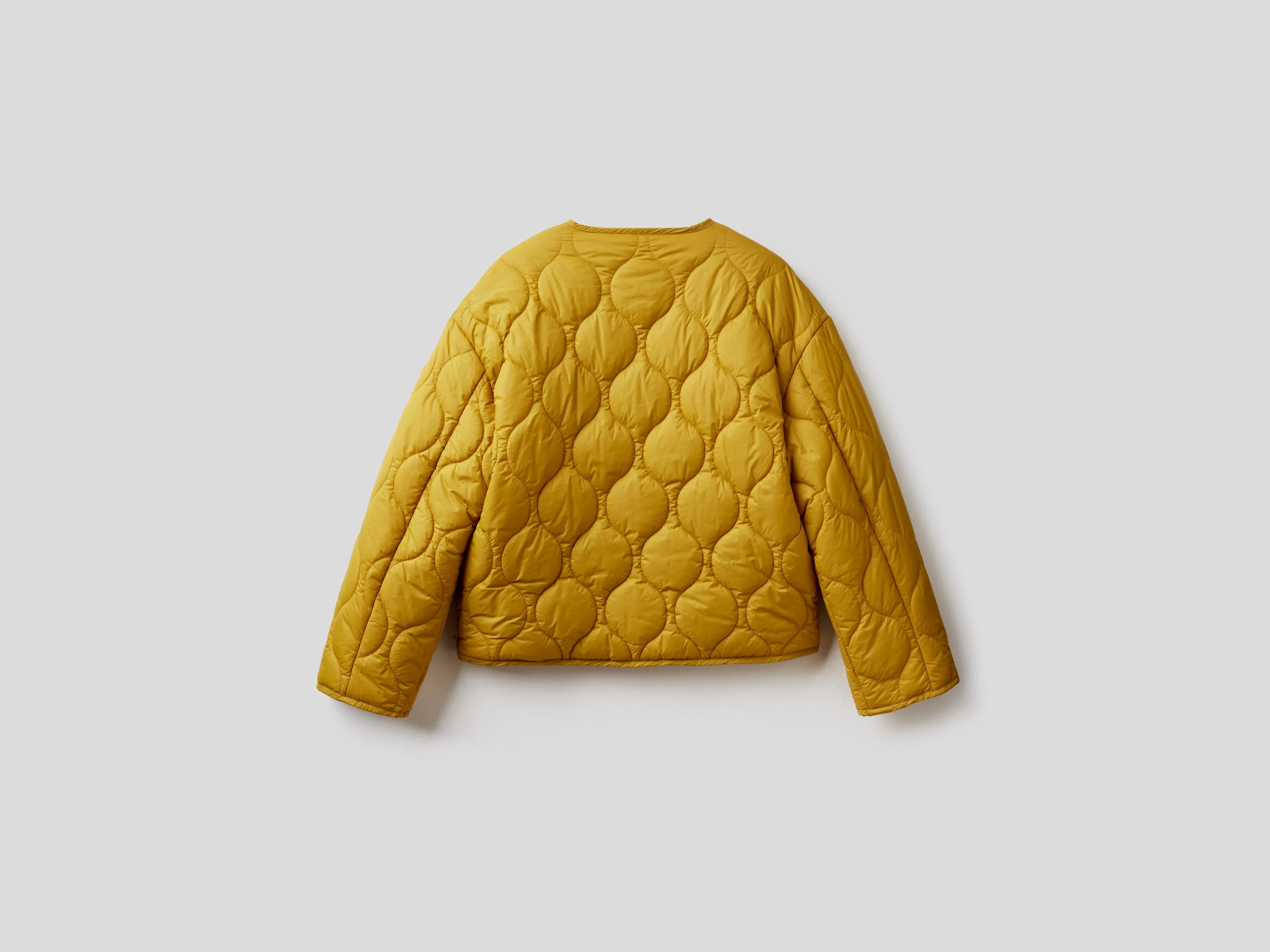 Womens Quilted Button Down V-Neck Jacket