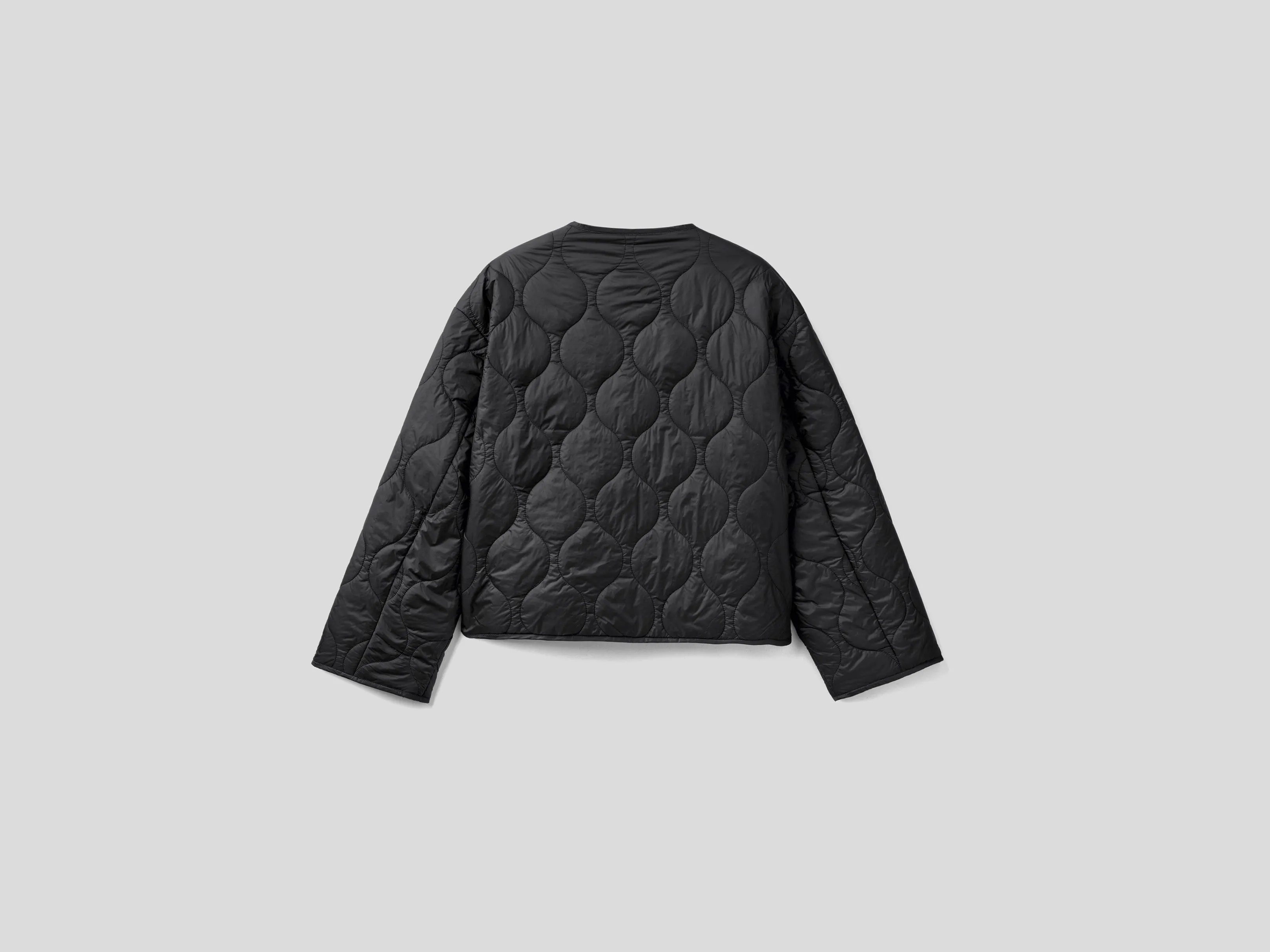 Womens Quilted Button Down V-Neck Jacket