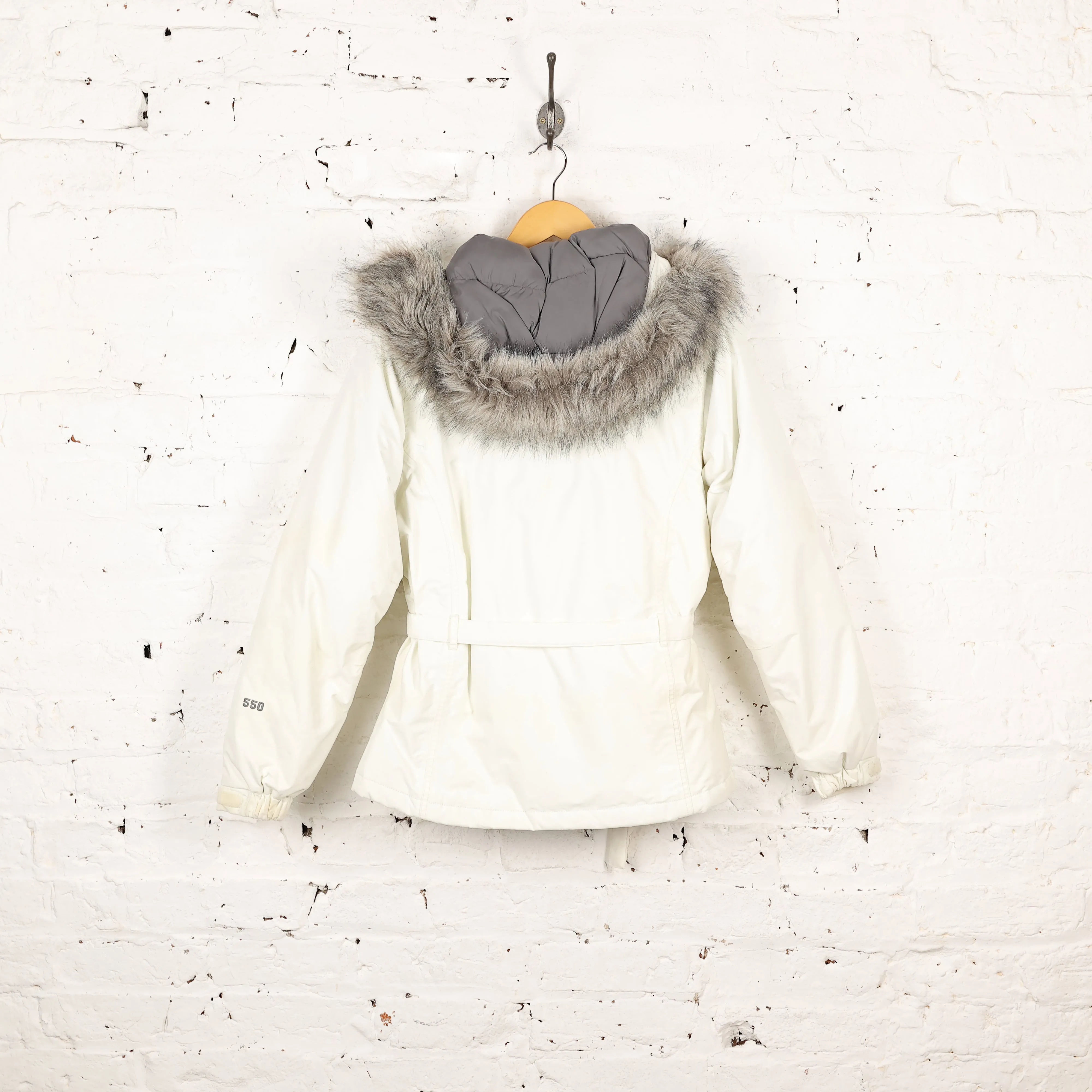 Womens The North Face 550 Parka Jacket Coat - White - Womens M