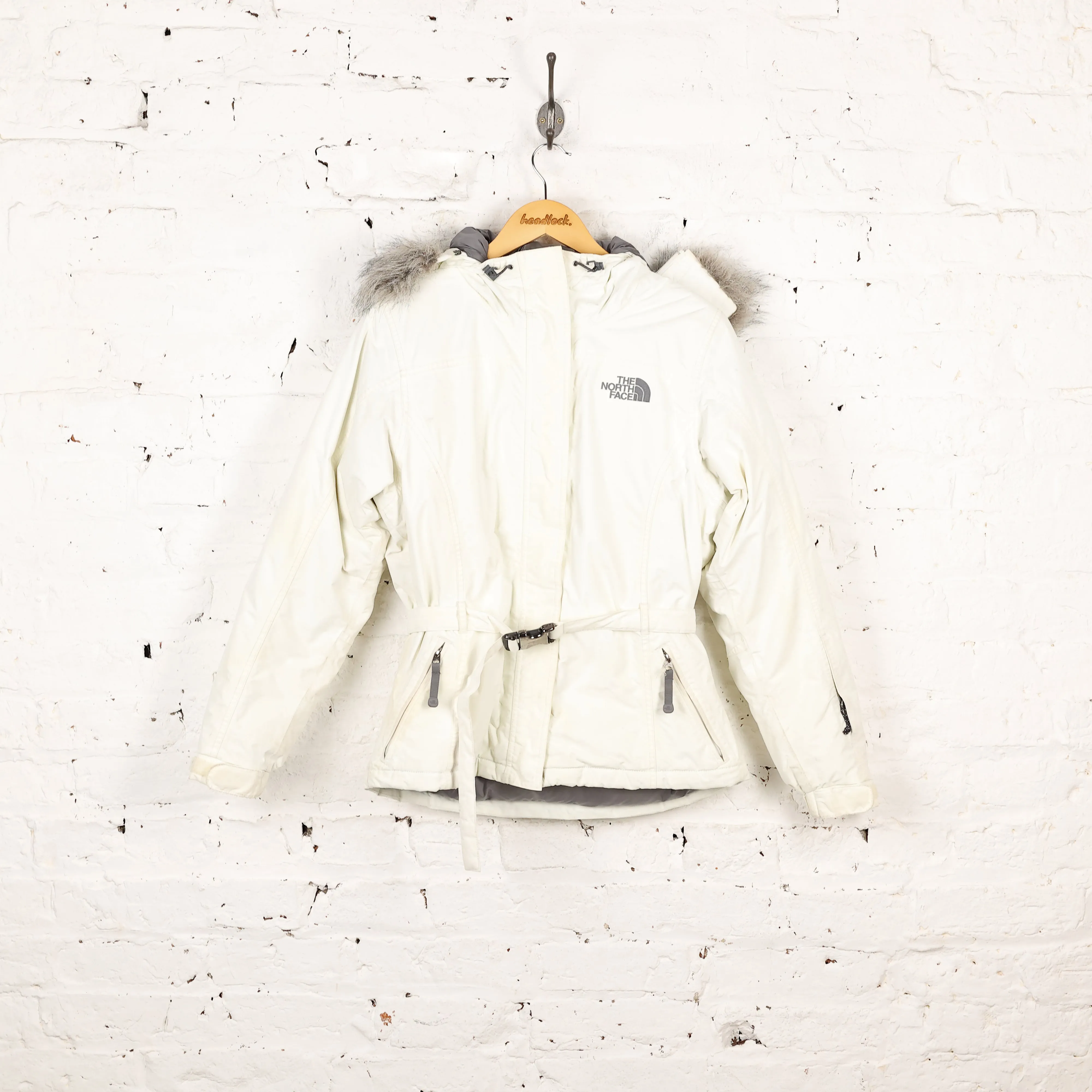 Womens The North Face 550 Parka Jacket Coat - White - Womens M