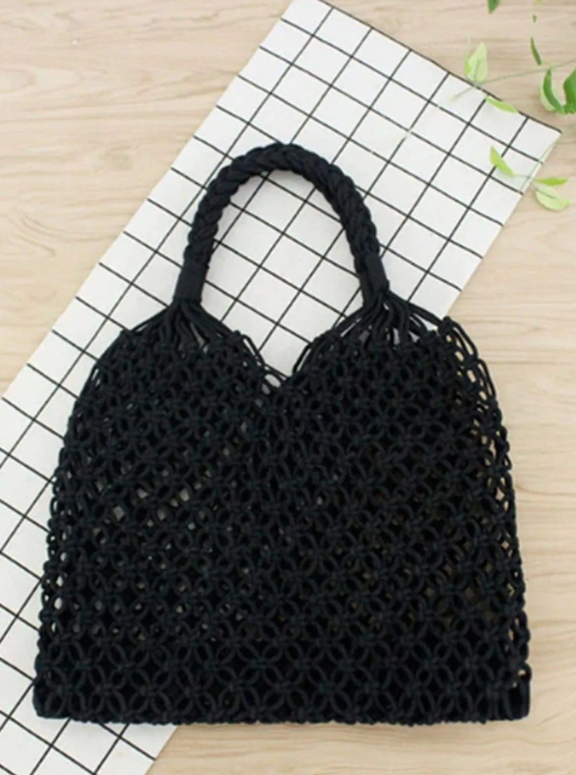 Women's Woven Hollow Out Handbag