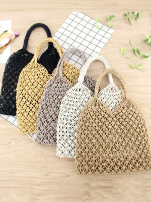 Women's Woven Hollow Out Handbag