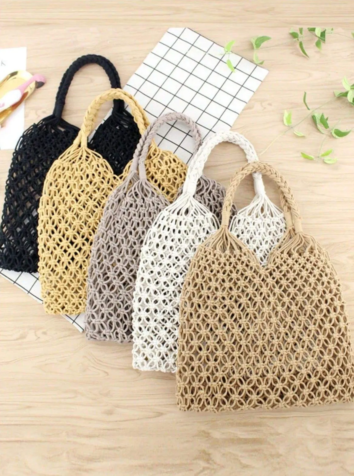 Women's Woven Hollow Out Handbag